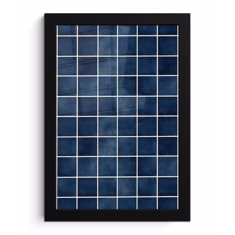 Poster met lijst - Tegel - Modern - Blauw — 1