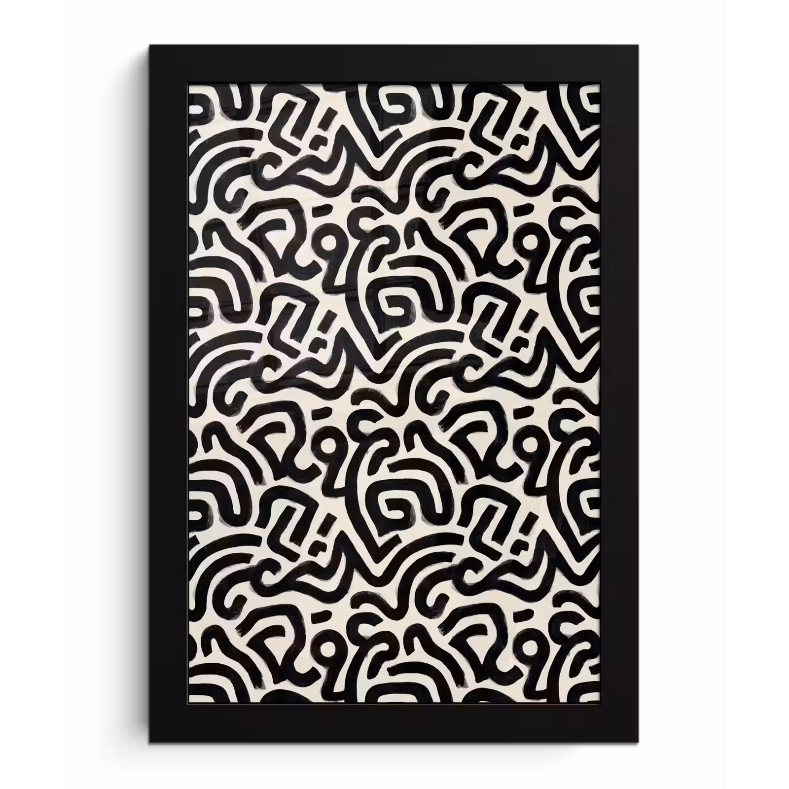 Poster met lijst - Modern - Abstract - Zwart — 1