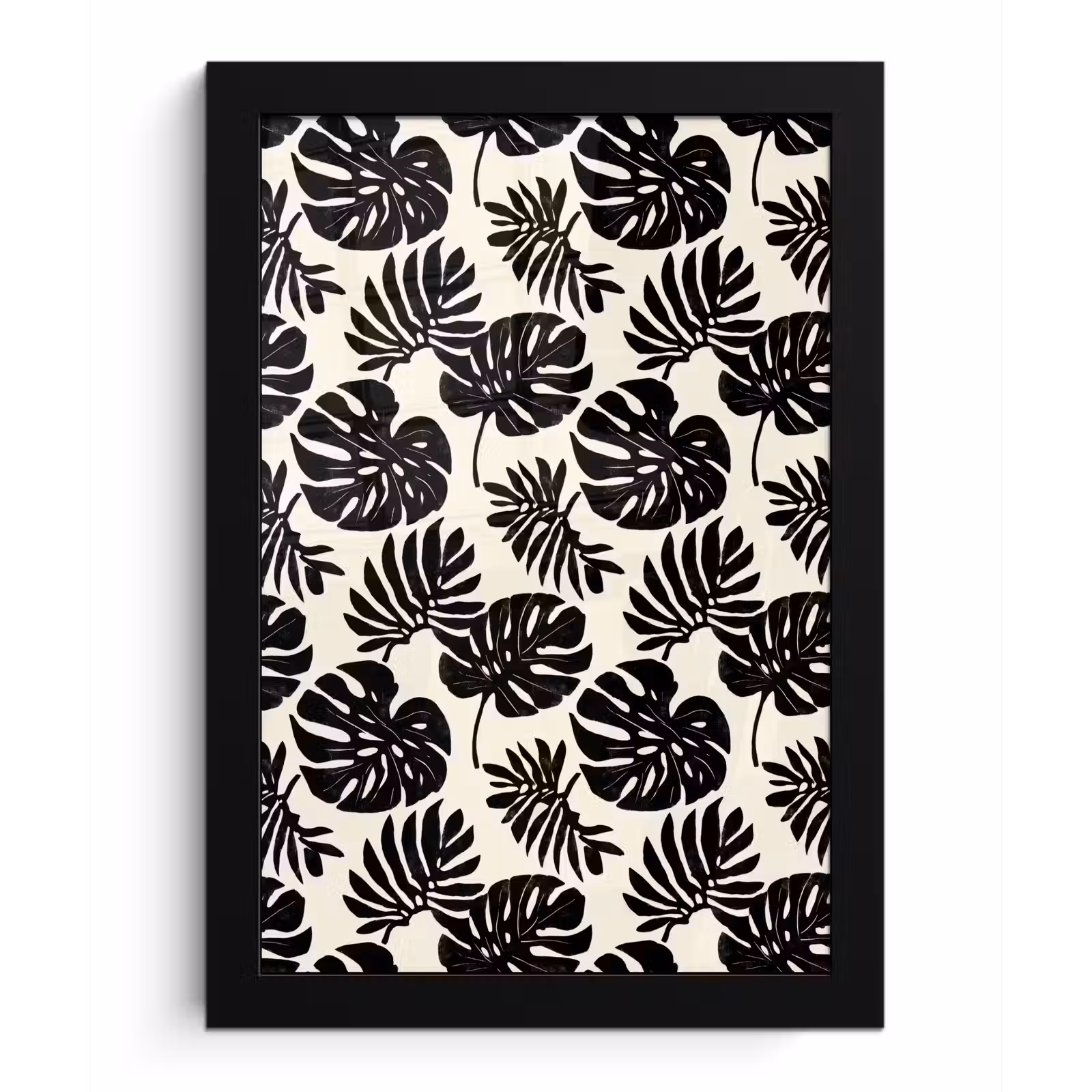 Poster met lijst - Modern - Monstera - Zwart — 1