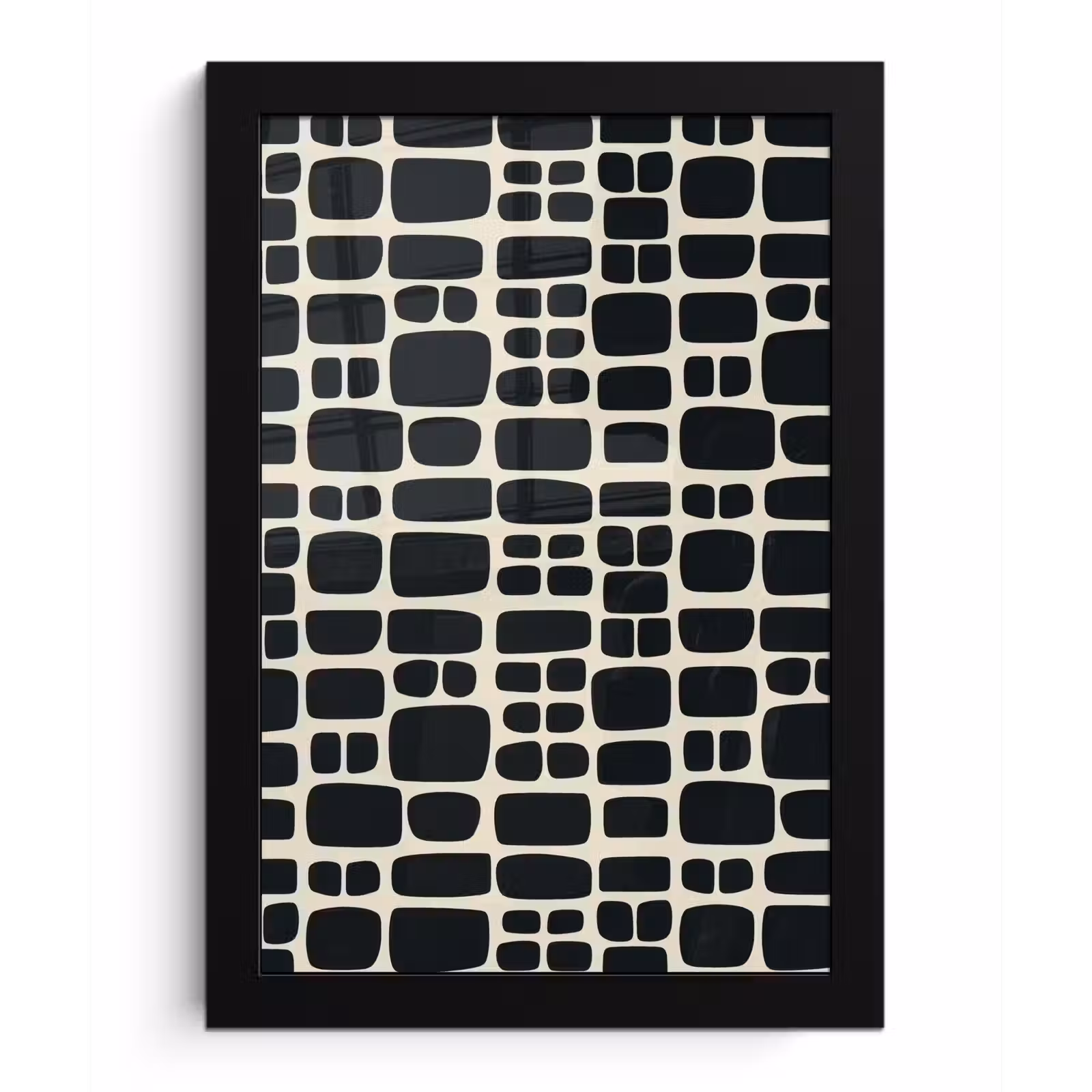 Poster met lijst - Modern - Organisch - Zwart — 1