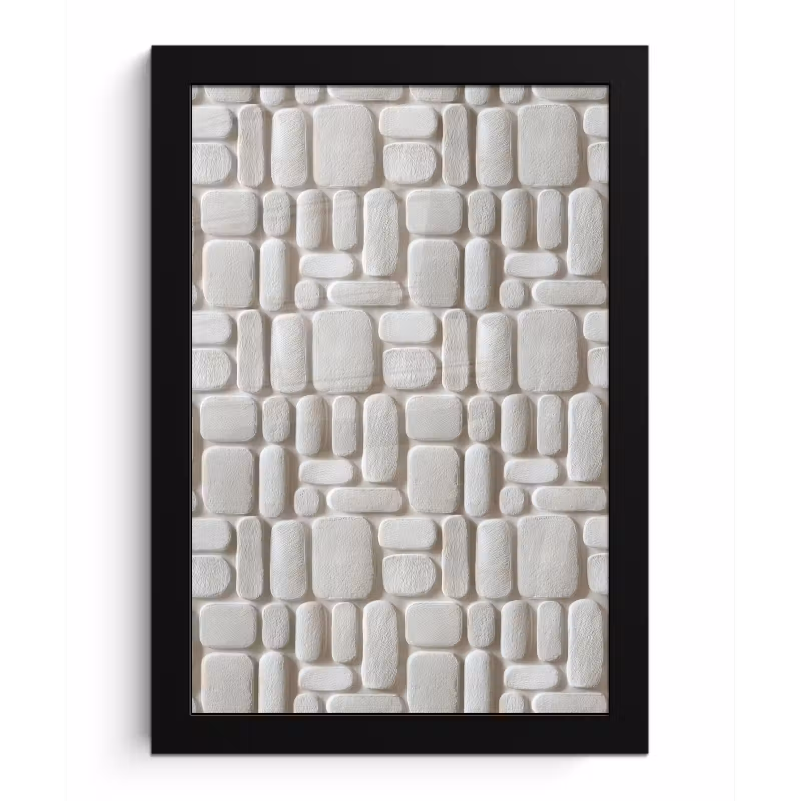 Poster met lijst - Reliëf - Structuur - Wit — 1
