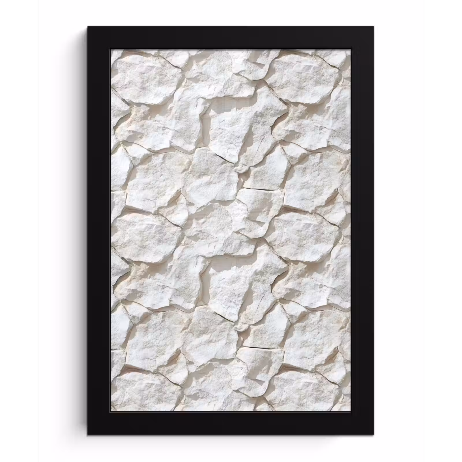 Poster met lijst - Structuur - Rots - Wit — 1
