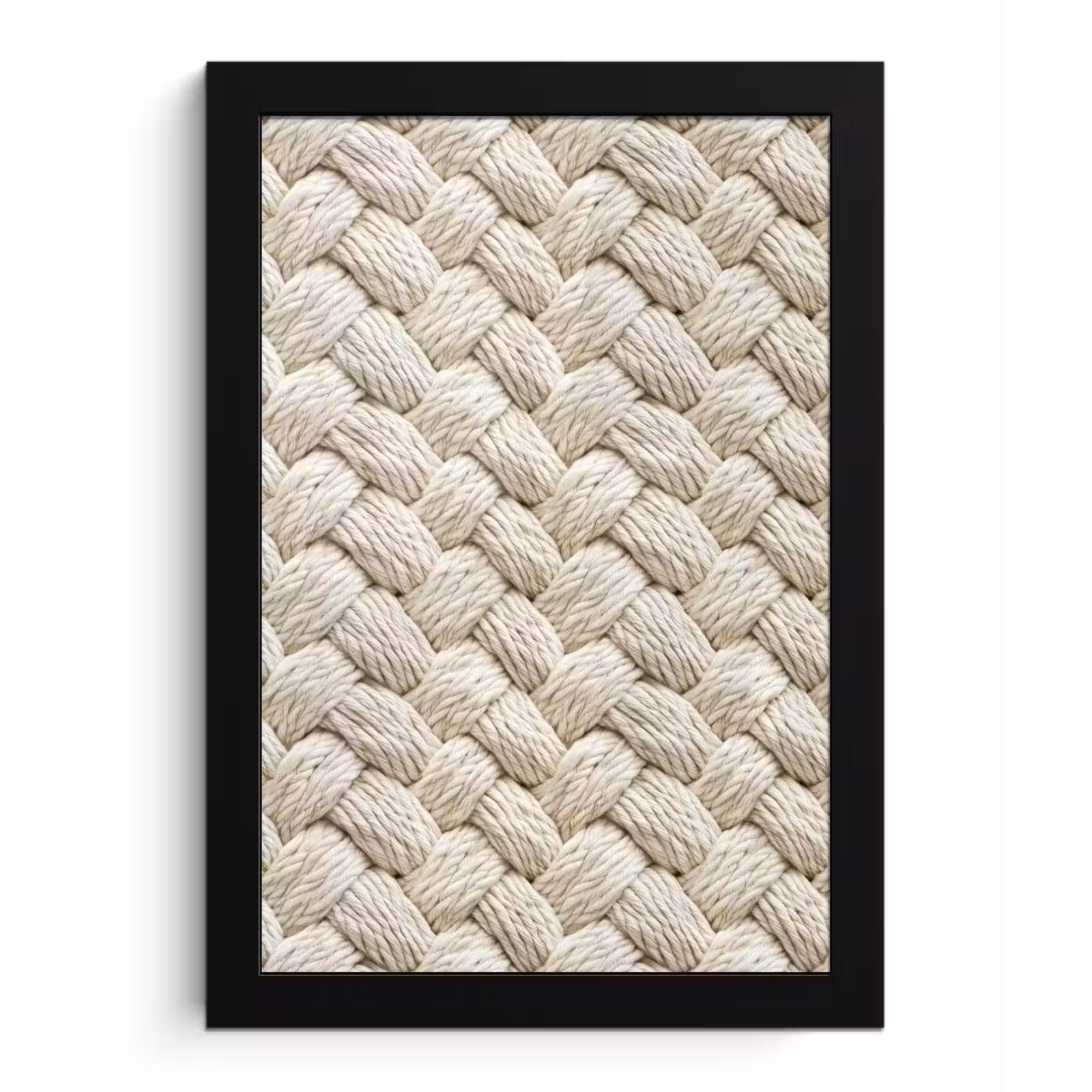 Poster met lijst - Touw - Gebreid - Beige — 1
