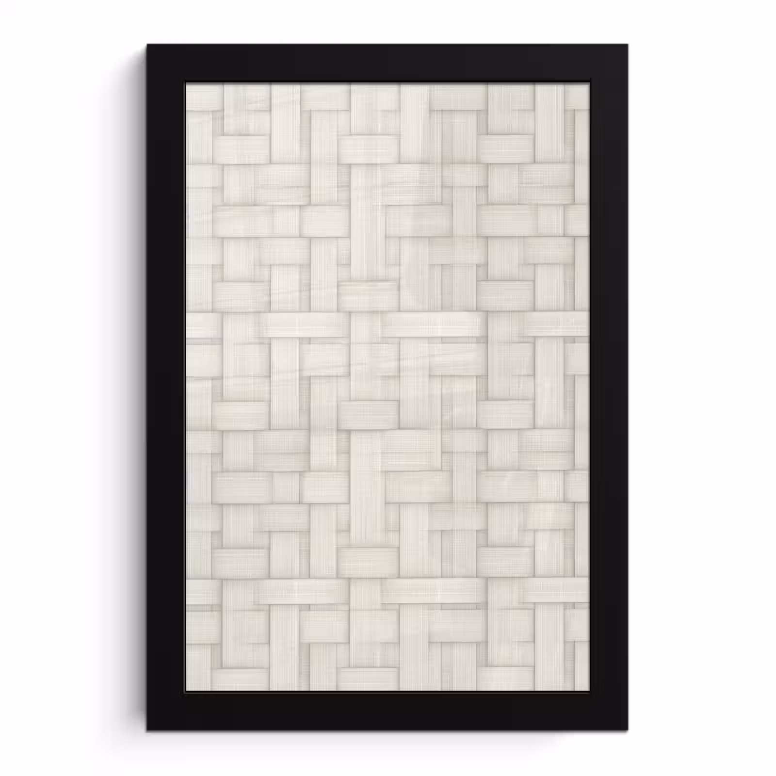Poster met lijst - Vlechtwerk - Banen - Beige — 1