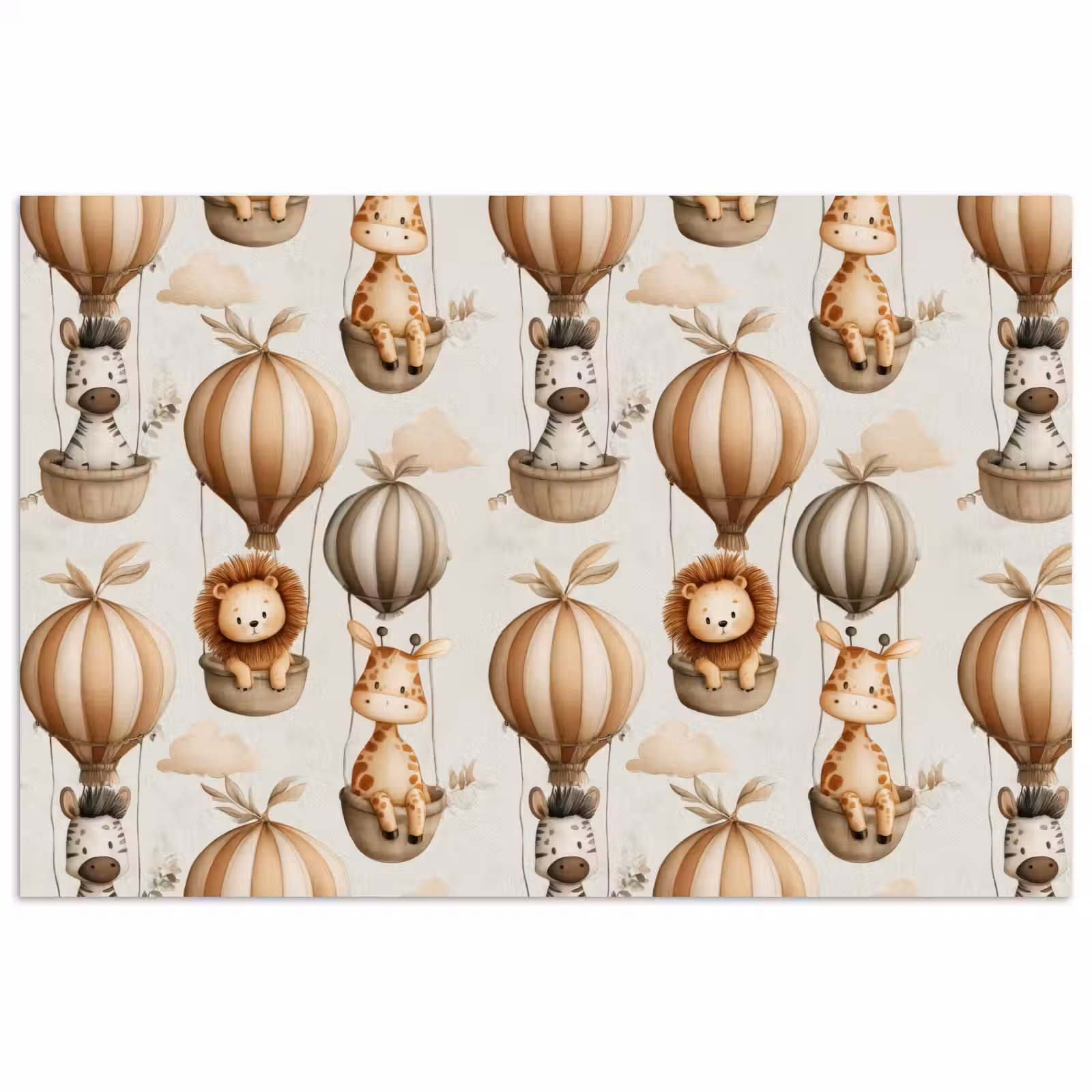 Poster - Safari - Luchtballonen - Taupe — 1
