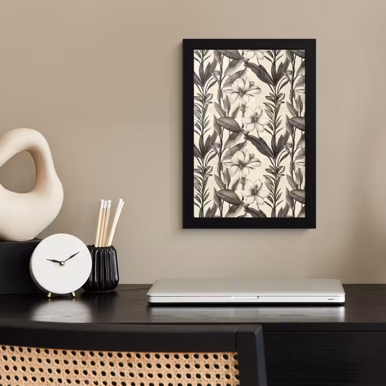 Poster met lijst - Klassiek - Botanisch - Zwart - Beige — 3