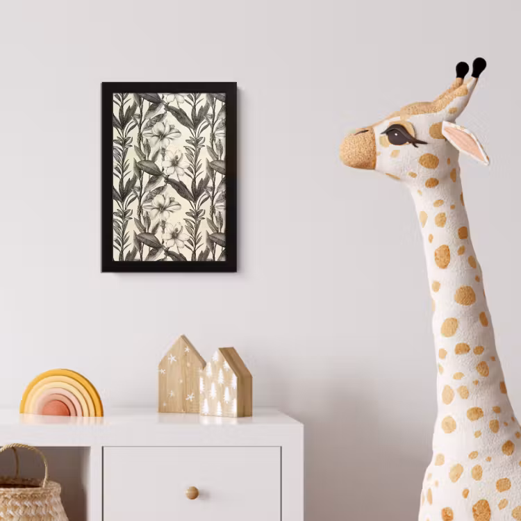 Poster met lijst - Klassiek - Botanisch - Zwart - Beige — 5