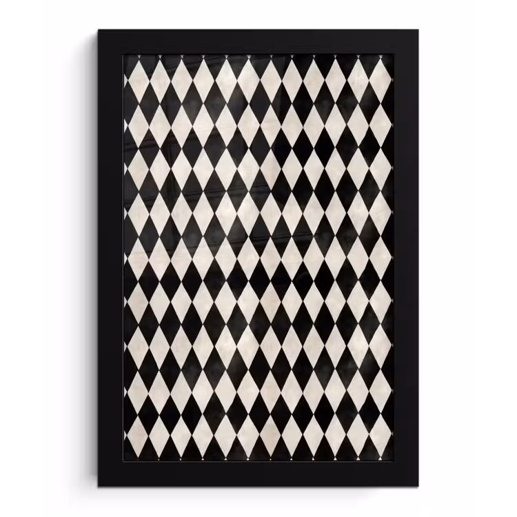 Poster met lijst - Klassiek - Patroon - Zwart — 1