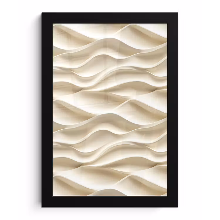 Poster met lijst - Lijnen - Golvend - Crème — 1