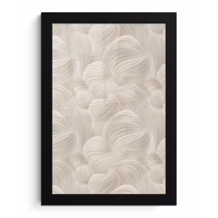 Poster met lijst - Lijnen - Waaier - Beige — 1