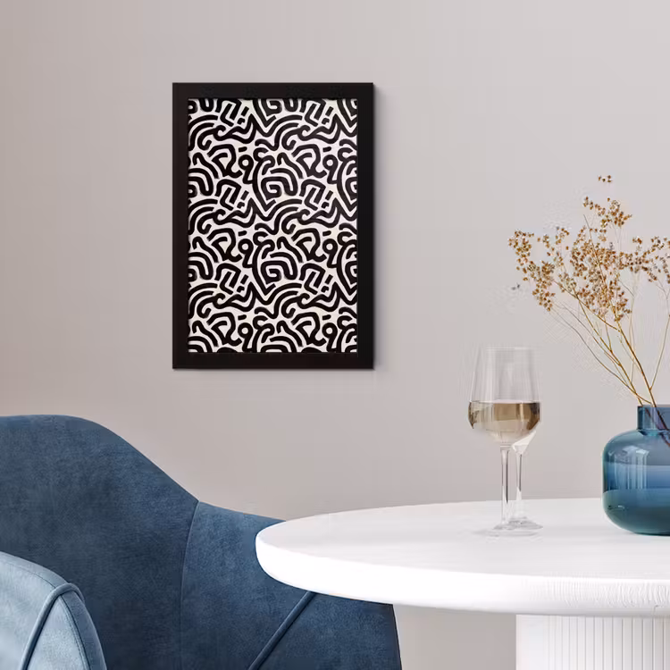Poster met lijst - Modern - Abstract - Zwart — 2
