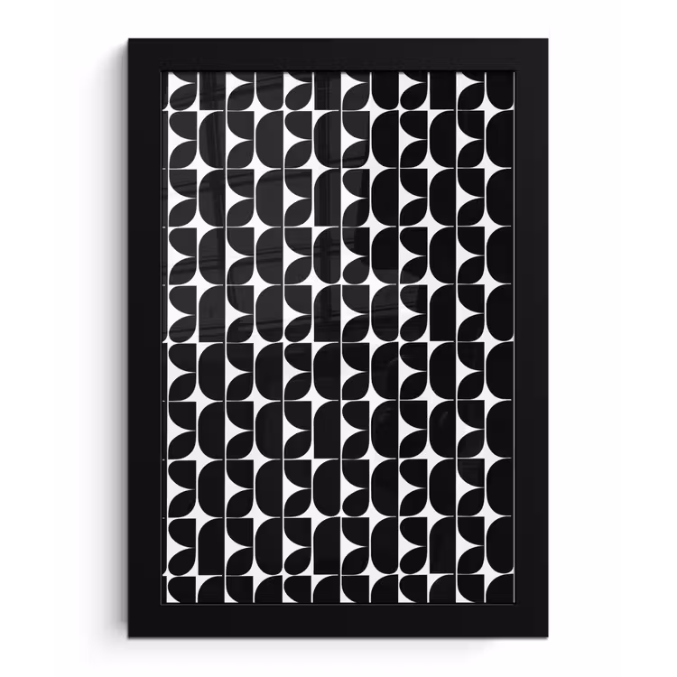 Poster met lijst - Modern - Geometrisch - Zwart — 1