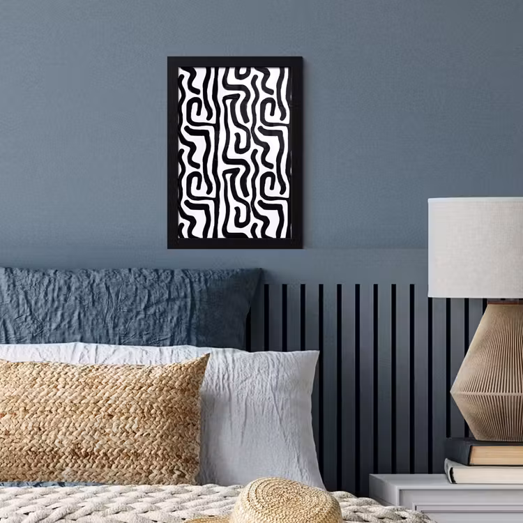 Poster met lijst - Modern - Lijnen - Zwart — 4