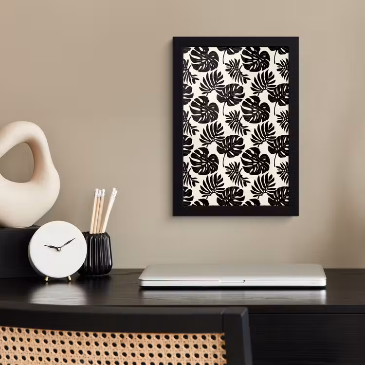 Poster met lijst - Modern - Monstera - Zwart — 3