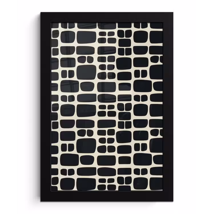 Poster met lijst - Modern - Organisch - Zwart — 1