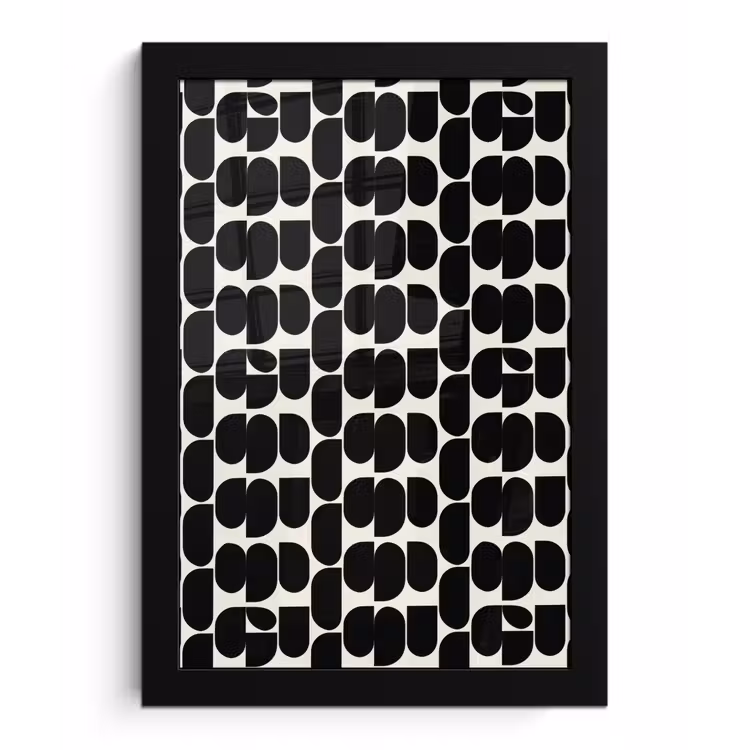 Poster met lijst - Modern - Patroon - Zwart — 1