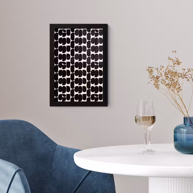 Poster met lijst - Modern - Patroon - Zwart — 2