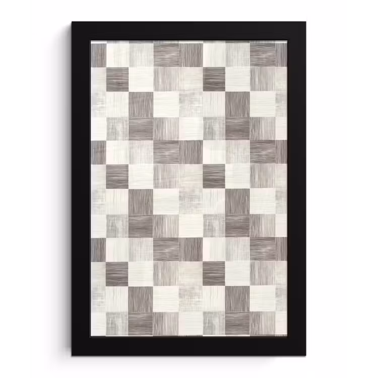 Poster met lijst - Patroon - Dambord - Houtnerf — 1