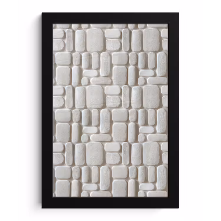 Poster met lijst - Reliëf - Structuur - Wit — 1