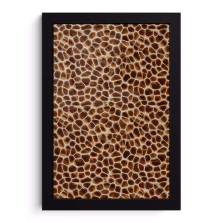 Poster met lijst - Schildpad - Bruin - Patroon — 1