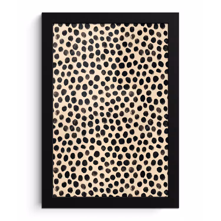 Poster met lijst - Stippen - Patroon - Zwart — 1