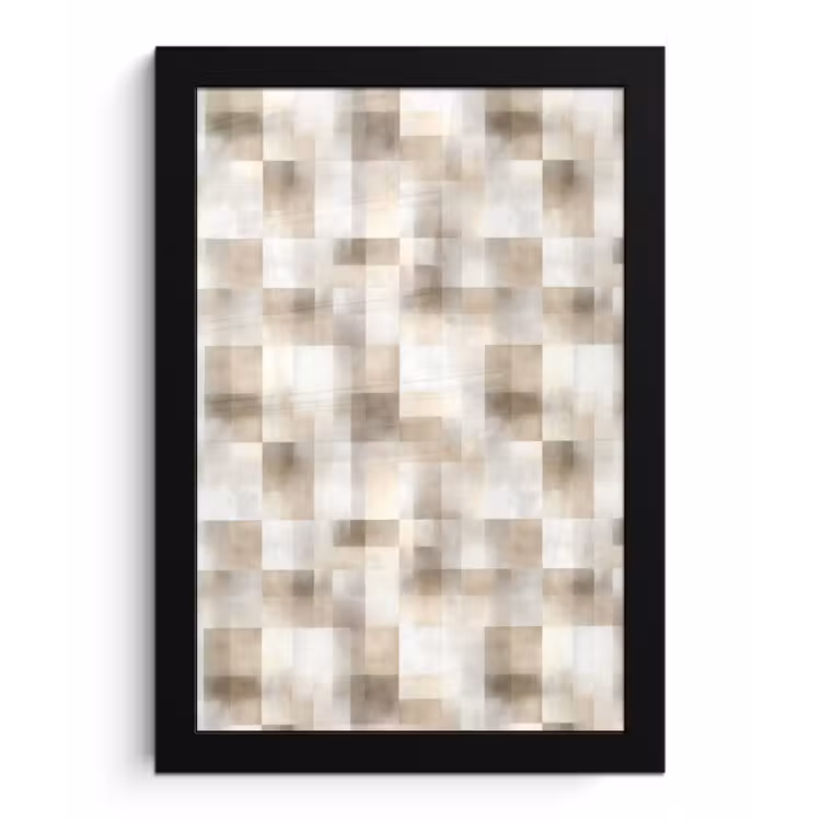 Poster met lijst - Textuur - Linnen - Beige — 1