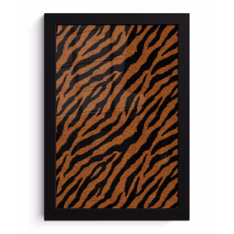 Poster met lijst - Tijger - Zwart - Vacht — 1