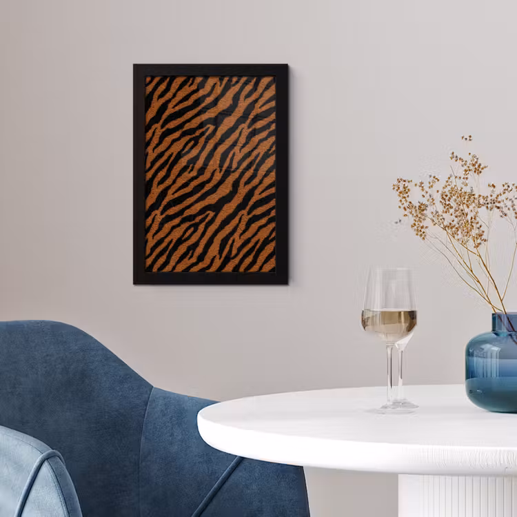 Poster met lijst - Tijger - Zwart - Vacht — 2