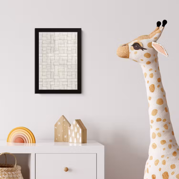 Poster met lijst - Vlechtwerk - Banen - Beige — 5
