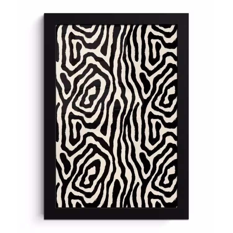 Poster met lijst - Zebra - Zwart - Abstract — 1