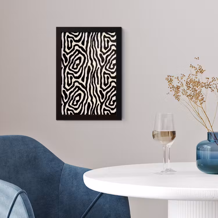 Poster met lijst - Zebra - Zwart - Abstract — 2