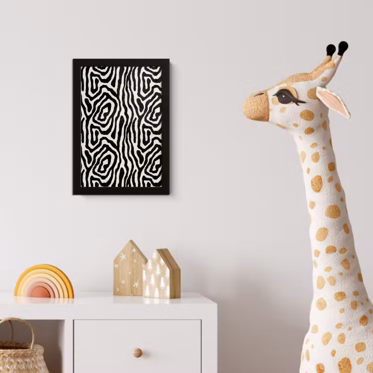 Poster met lijst - Zebra - Zwart - Abstract — 5