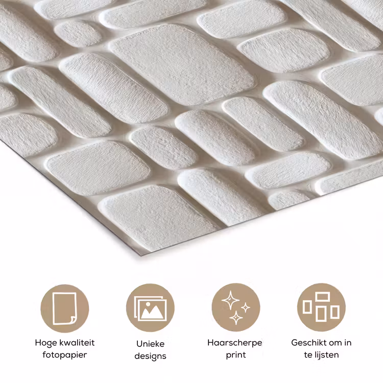 Poster - Reliëf - Structuur - Wit — 5