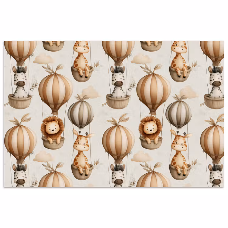 Poster - Safari - Luchtballonen - Taupe — 1