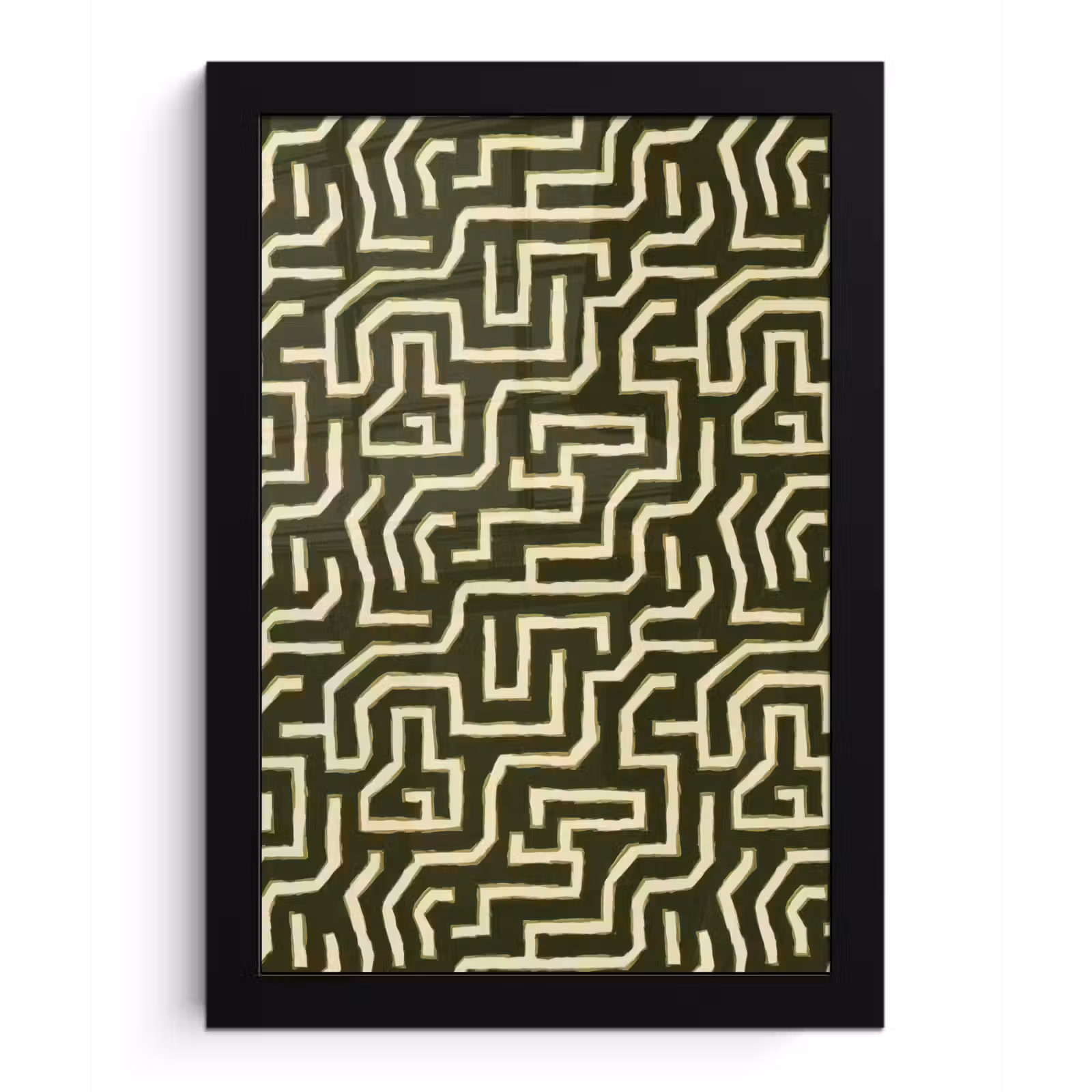 Poster met lijst - Lijnen - Abstract - Groen — 1