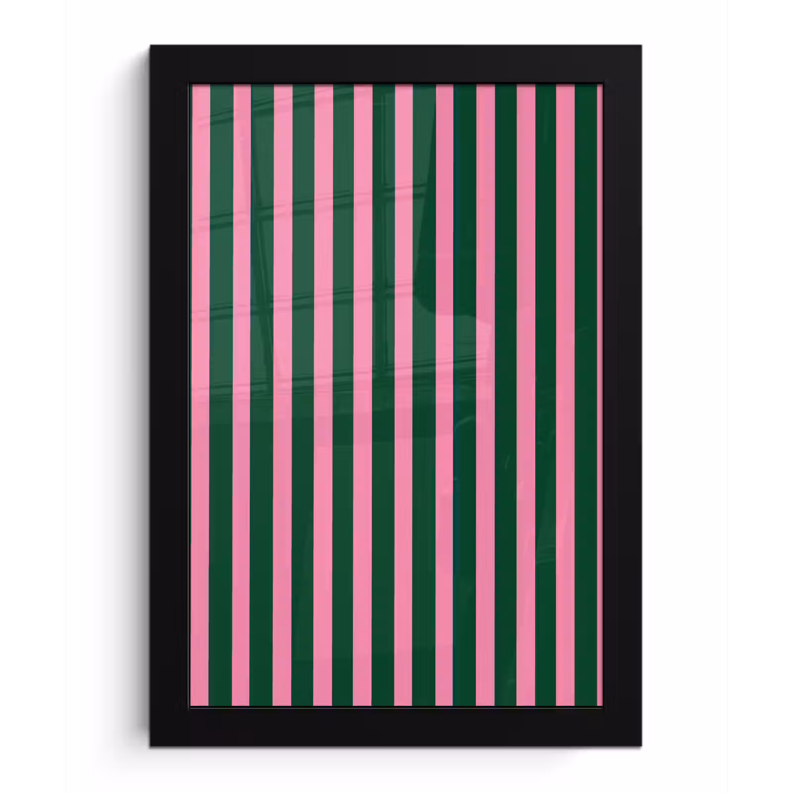 Poster met lijst - Verticale strepen - Groen - Roze — 1