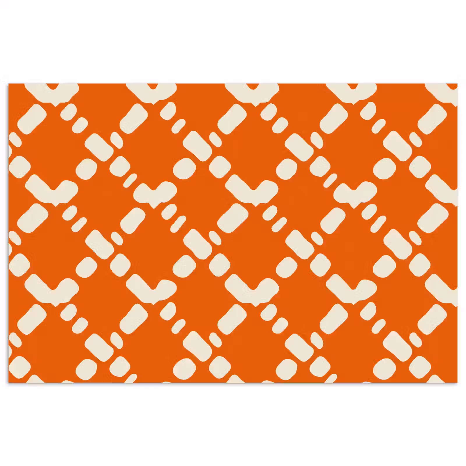 Poster - Oranje - Ruitpatroon - Wit — 1