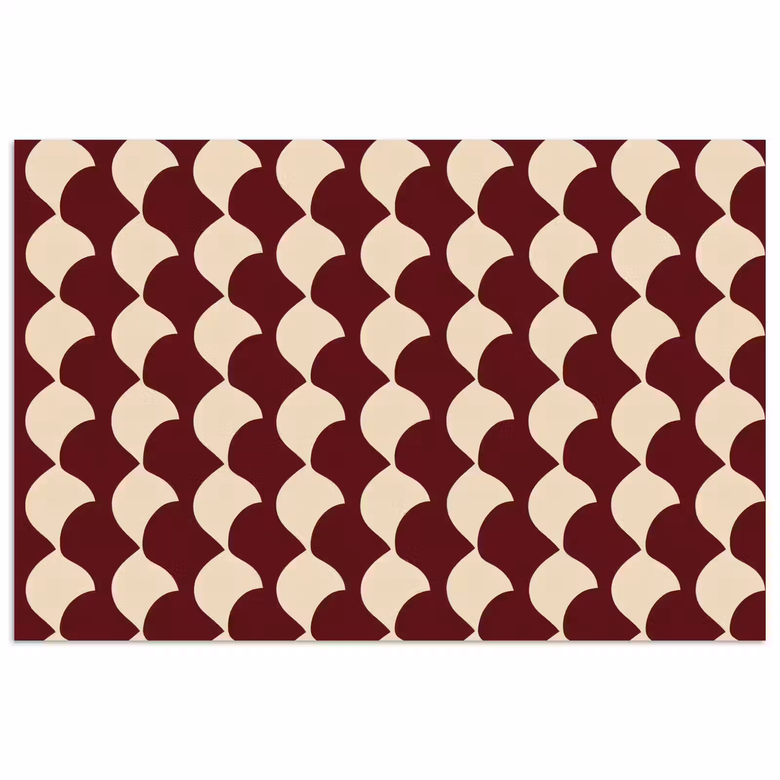 Poster - Rood - Tegelpatroon - Crème — 1