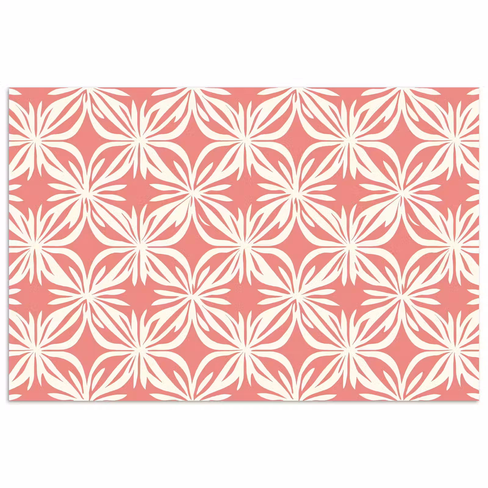 Poster - Roze - Bloemenmotief - Wit - Modern — 1