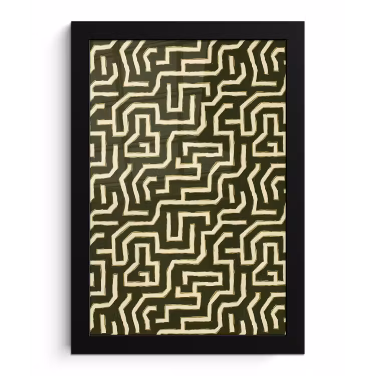 Poster met lijst - Lijnen - Abstract - Groen — 1