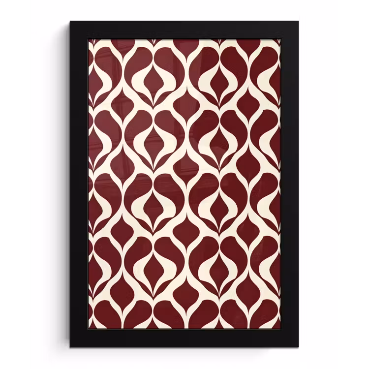 Poster met lijst - Rood - Druppelpatroon - Grafisch — 1