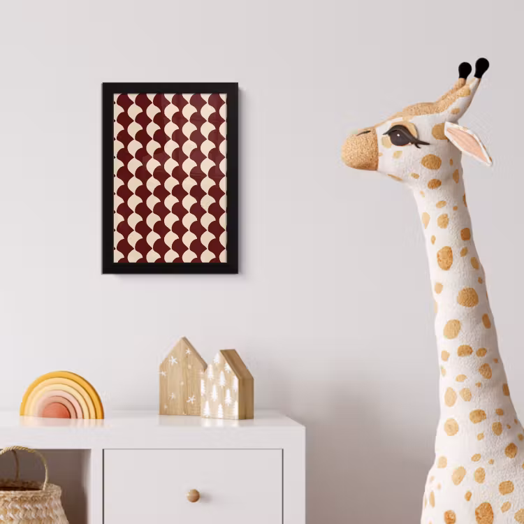 Poster met lijst - Rood - Tegelpatroon - Crème — 5