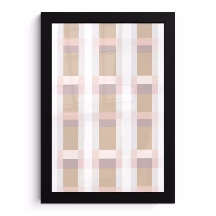 Poster met lijst - Ruitpatroon - Aardetinten - Minimalistisch — 1
