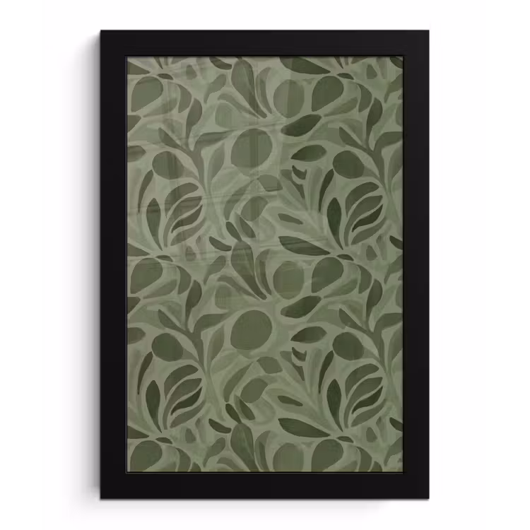 Poster met lijst - Sereen - Bladeren - Groen — 1