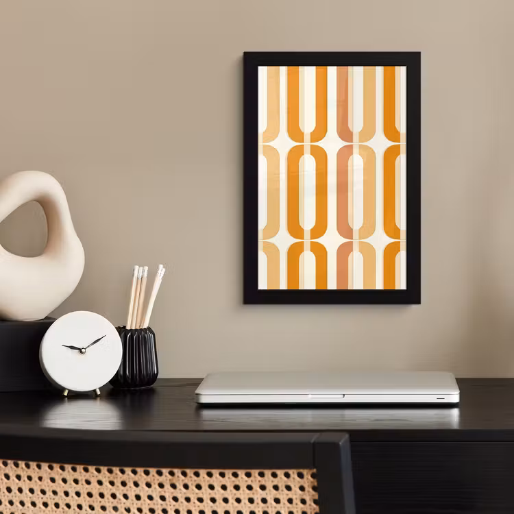 Poster met lijst - U-vorm - Retro - Oranje — 3