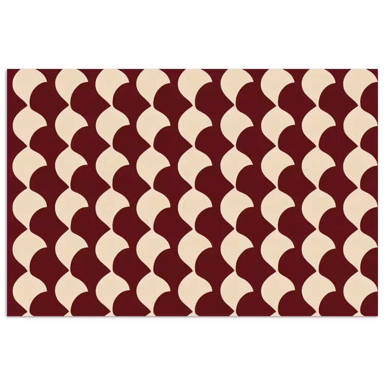 Poster - Rood - Tegelpatroon - Crème — 1