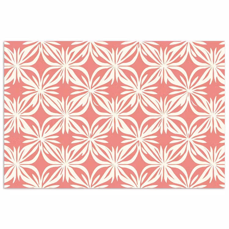 Poster - Roze - Bloemenmotief - Wit - Modern — 1