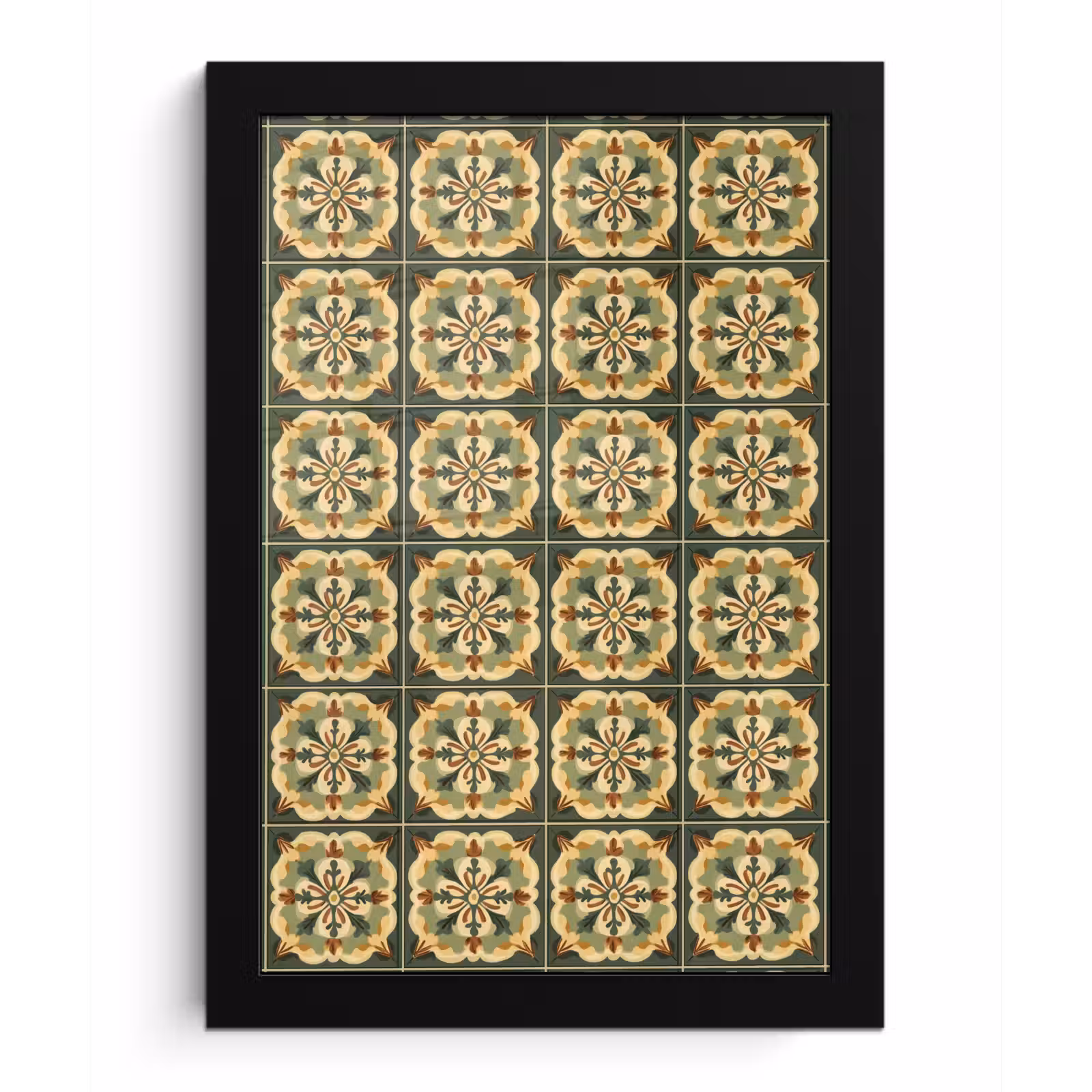 Poster met lijst - Ornament - Patroon - Groen — 1