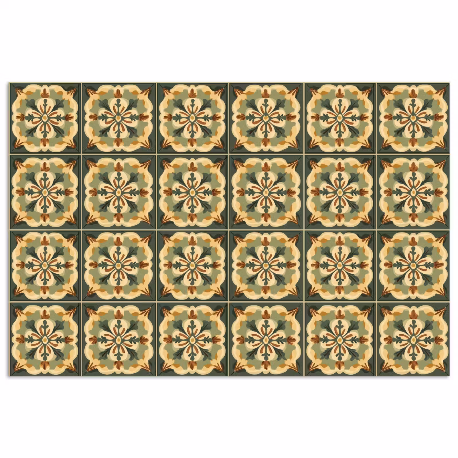 Poster - Ornament - Patroon - Groen — 1