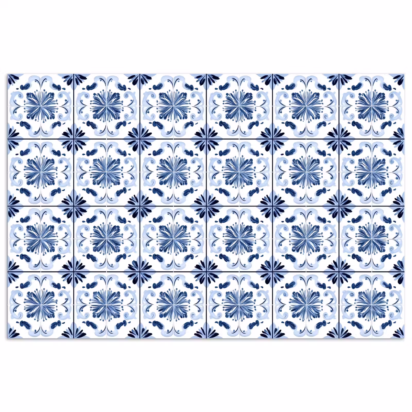 Poster - Patroon - Tegel - Blauw — 1